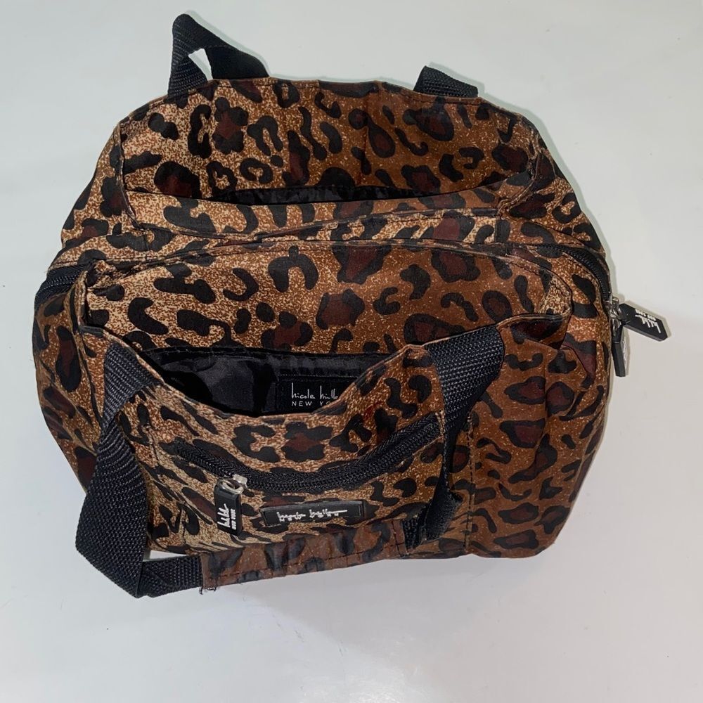 Nicole Miller Brown Leopard Print Tote Bag